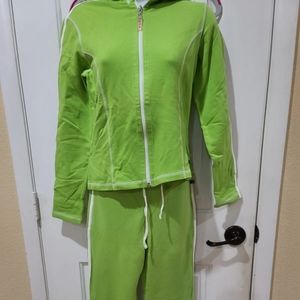 Woolsworth active jogging suit lime green